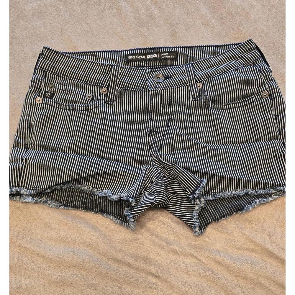 Big Star Striped Low Rise Remy Shorts (25)